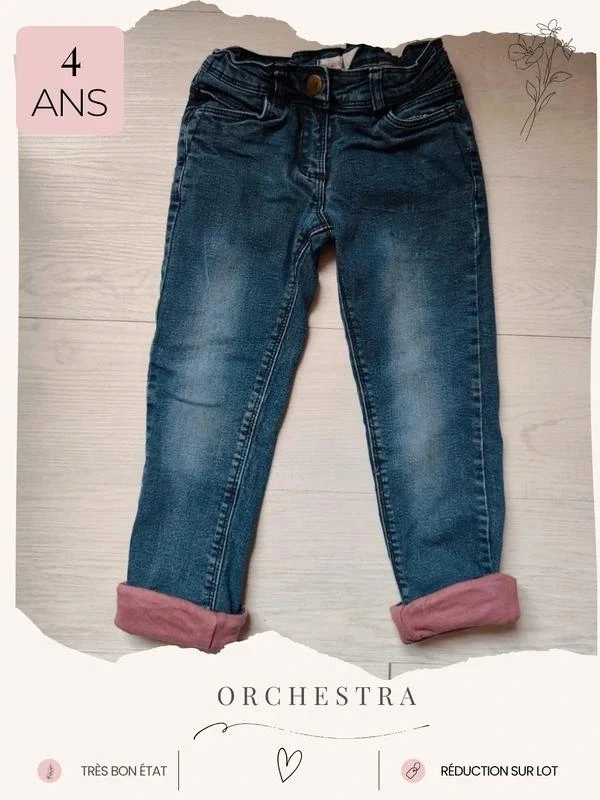 Jean doublé coton 🦄 Taille 4 ans 🦄 Orchestra